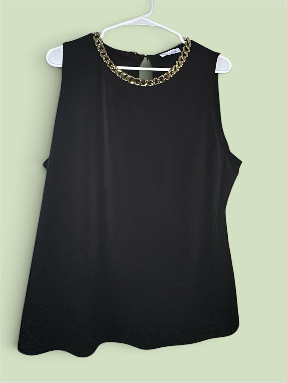 Calvin Klein Black Sleeveless Camisole with Gold Chain